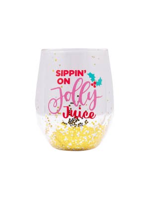 Christmas Jolly Stemless Glass