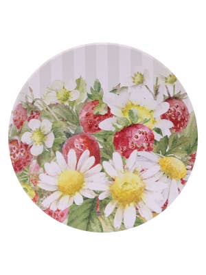 Whimsical Garden Daisy Berry Ceramic Coaster
