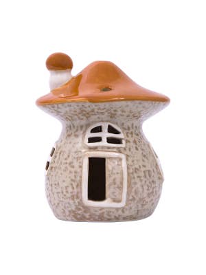Whimsical Garden Ceramic Meadow Mushroom Light Up House
