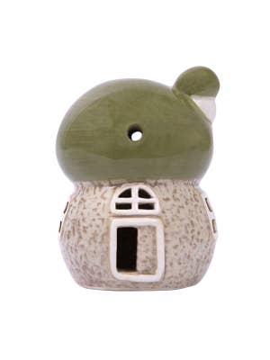 Whimsical Garden Ceramic Moondrop Mushroom Light Up House