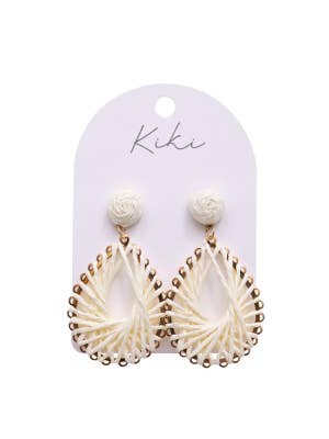 KiKi White Teardrop Weaves Earrings
