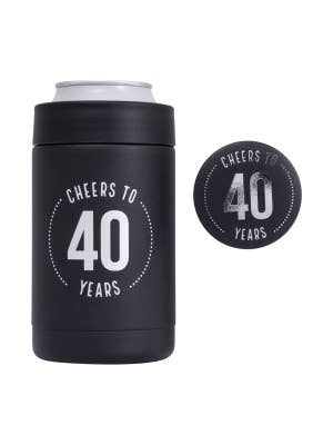 Celebration 40th Insulated Drink Cooler & Badge Set