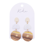 KiKi Beige Brown Dangle Earrings