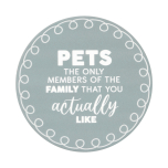 Pet Lovers Family Ceramic Coaster