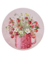 Whimsical Garden Strawberry Mug Ceramic Coaster