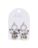 KiKi Green Terrazzo Teardrop Earrings