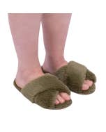 SnuggUps Women's Cross Open Toe Olive