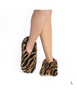 SnuggUps Women's Tiger Print Caramel L